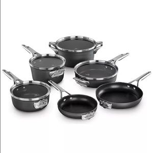 EUC CALPHALON Premier Space-Saving 10-Peice Nonstick Cookware Set